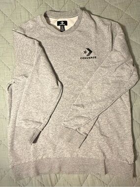 Converse Light Gray Crewneck Sweatshirt with Chest Logo